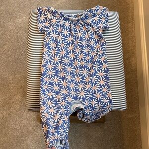 Floral Blue Baby Romper